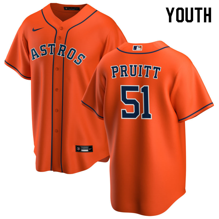 Nike Youth #51 Austin Pruitt Houston Astros Baseball Jerseys Sale-Orange